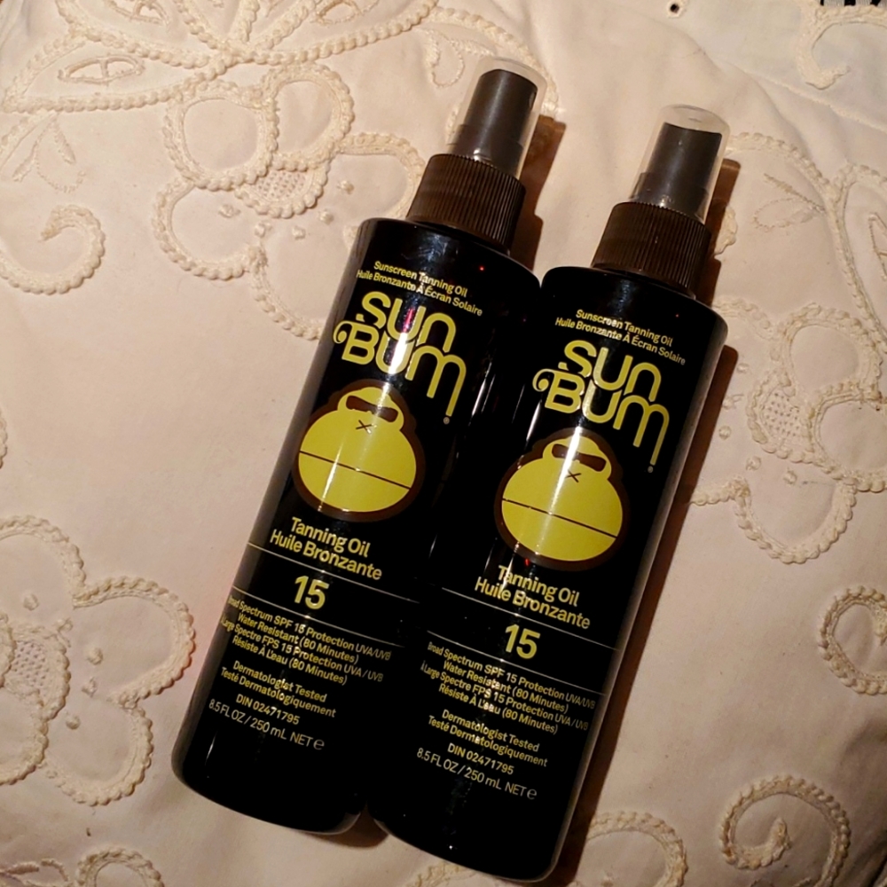 NEW Sunbum 15 spf Tanning Oil - set of two